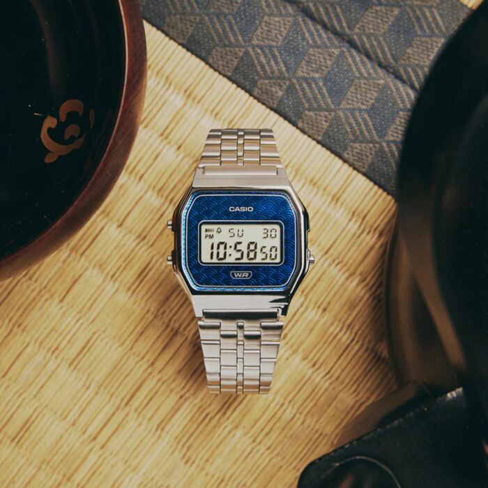 CASIO VINTAGE Mod. ICONIC - TRADITIONAL SEIGAIHA PATTERN Limited Edition - BLUE