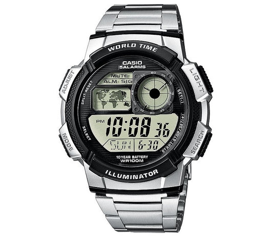 CASIO SPORT Mod. DIVER - WORLD TIME ILLUMINATOR - 5 ALARMS, 10 YEARS BATTERY - BLACK