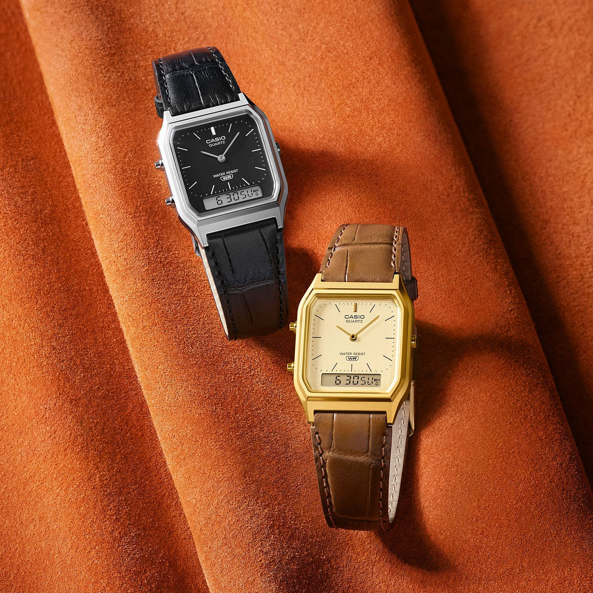 CASIO VINTAGE Mod. EDGY COLLECTION, LEATHER - BLACK