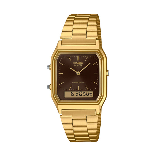 CASIO VINTAGE Mod. EDGY COLLECTION SUNRAY DIAL. GOLD - BLACK