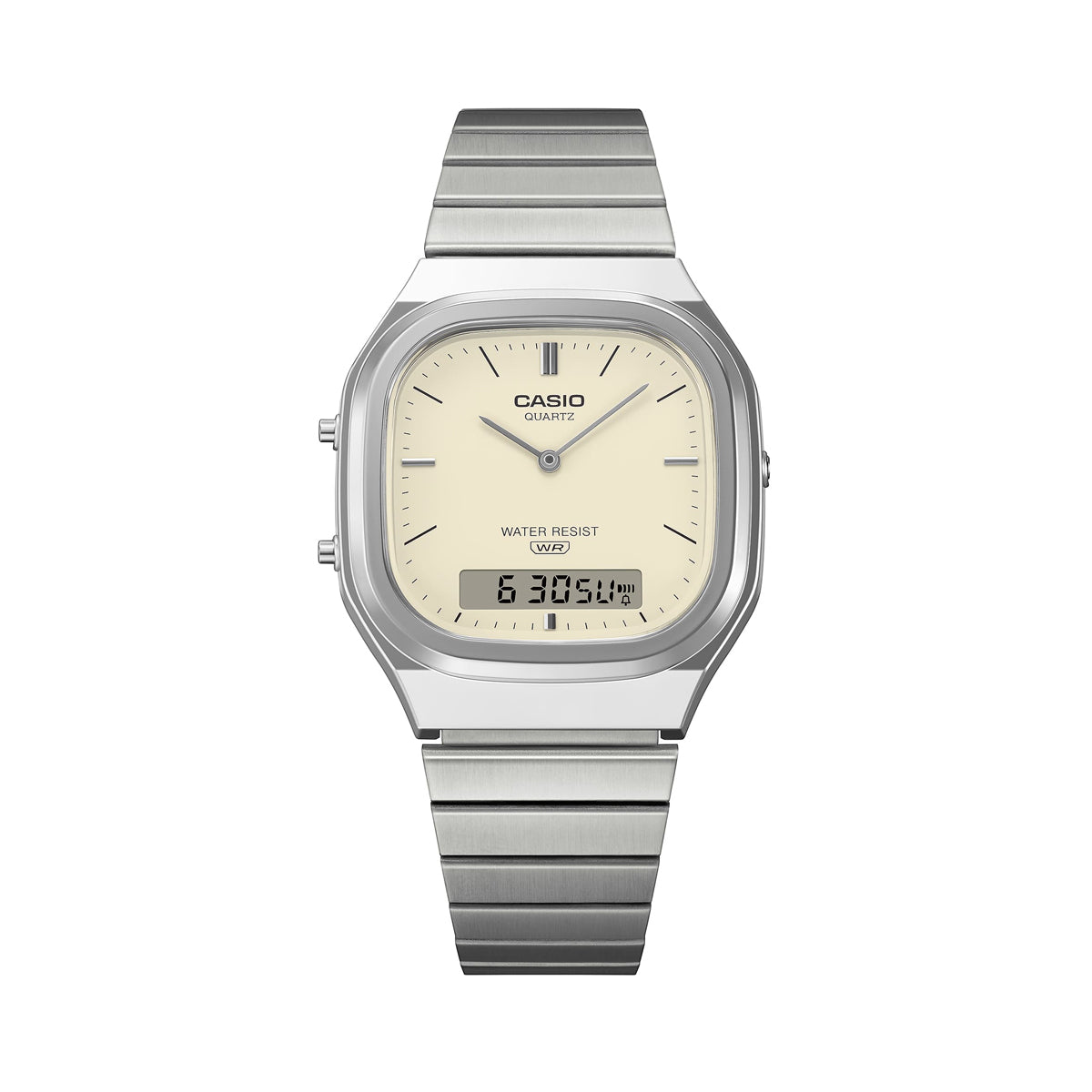 CASIO VINTAGE Mod. EDGY ROUNDED SQUARE - SILVER