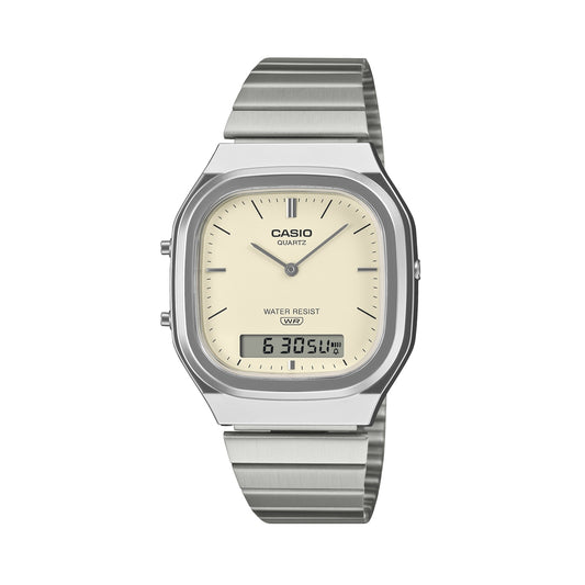 CASIO VINTAGE Mod. EDGY ROUNDED SQUARE - SILVER