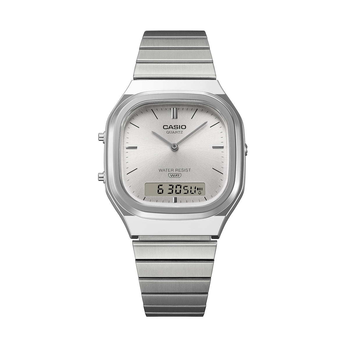 CASIO VINTAGE Mod. EDGY ROUNDED SQUARE - SILVER