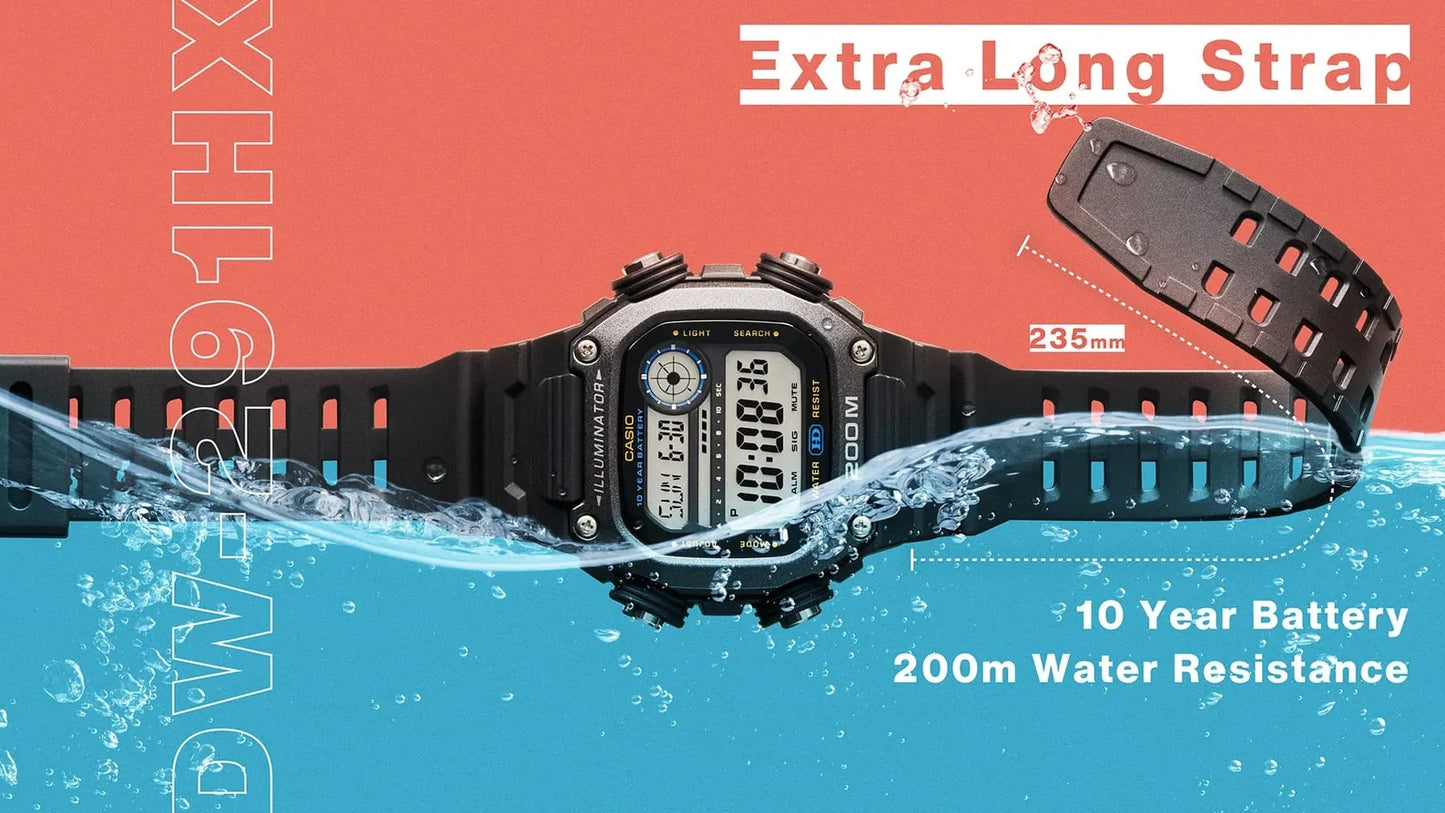 CASIO SPORT Mod. ILLUMINATOR DIVER 200M. 10 YEARS BATTERY - XL STRAP