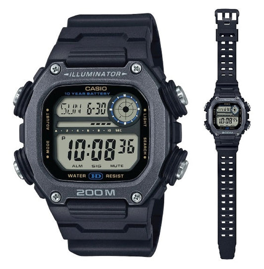 CASIO SPORT Mod. ILLUMINATOR DIVER 200M, 10 YEARS BATTERY - XL STRAP - BLACK