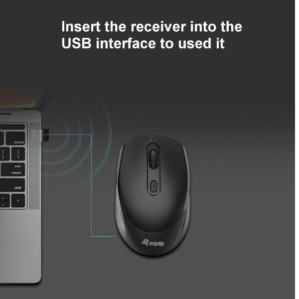 EQUIP 245122 - MOUSE WIRELESS - 4 PULSANTI - DPI SWITCH (800/1200/1600)