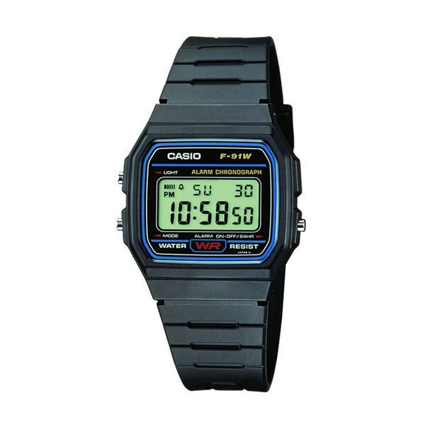 CASIO VINTAGE Mod. F-91 RESIN STRAP - BLUE FRAME