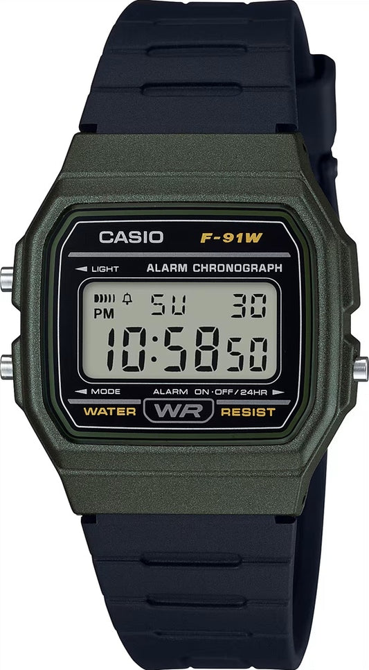 CASIO VINTAGE Mod. F-91 BIO RESIN STRAP - FOREST GREEN