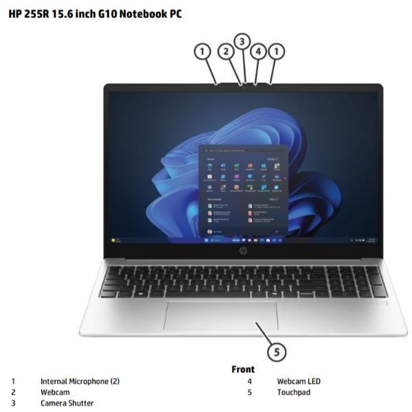 HP 255R G10 (D76DBAT) - NOTEBOOK 15.6 - CPU AMD R3-7335U - RAM 8GB - SSD 512GB - FREEDOS - 2Y