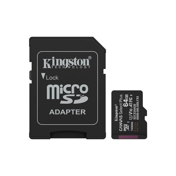 KT 64GB mSDXC Canvas Select+ Adp