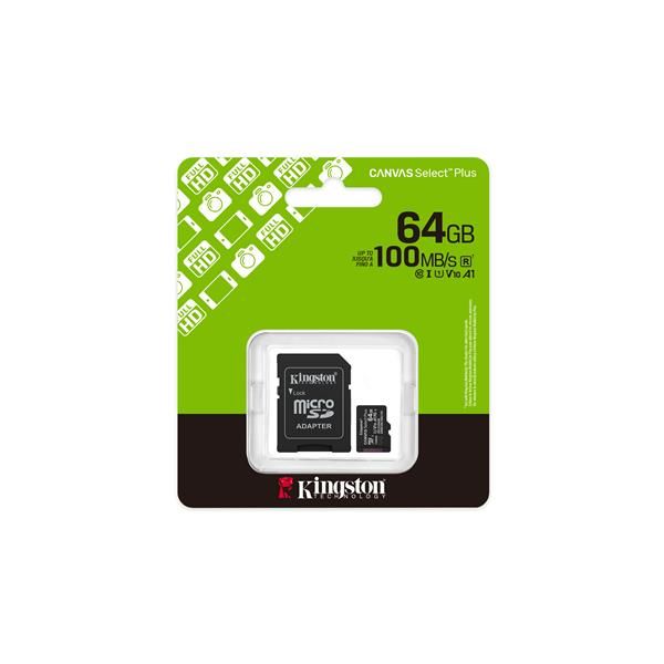 KT 64GB mSDXC Canvas Select+ Adp