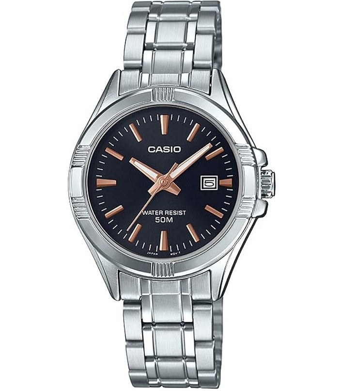 CASIO COLLECTION Mod. LADY DATE - BLACK. BRONZE INDEXES