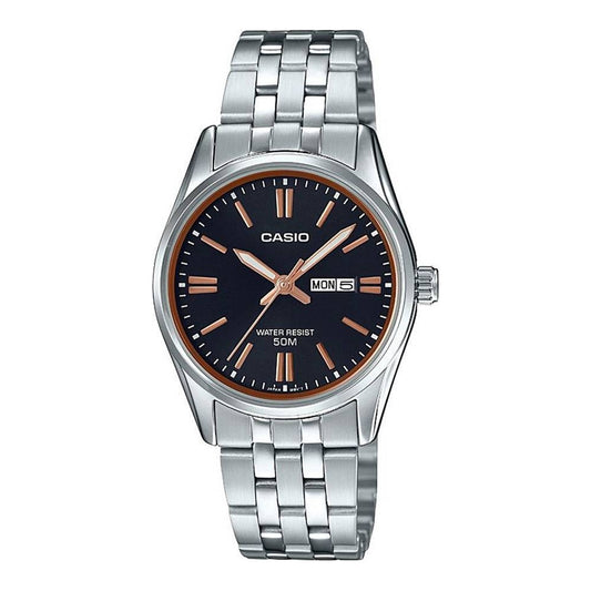 CASIO COLLECTION Mod. LADY DAY & DATE - BLACK. BRONZE INDEXES