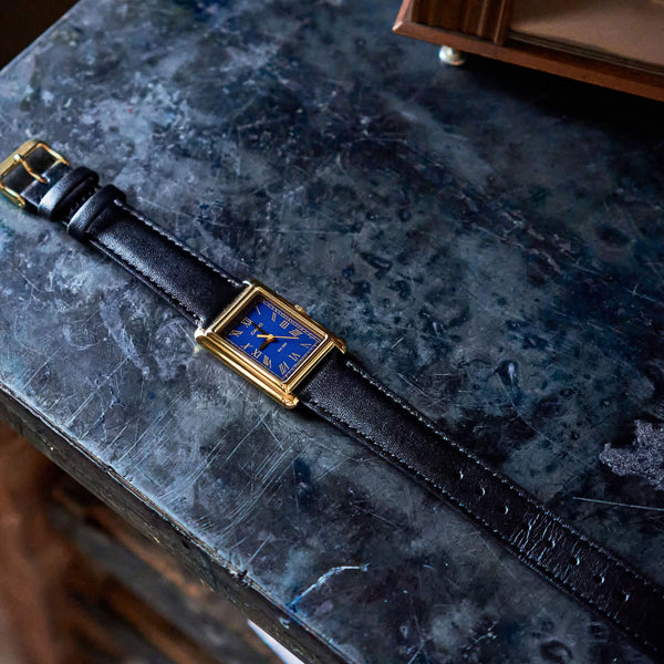 CASIO COLLECTION Mod. LADY TANK. GOLD, LEATHER - BLUE