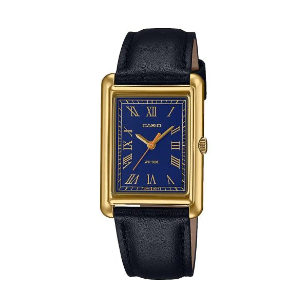 CASIO COLLECTION Mod. LADY TANK. GOLD, LEATHER - BLUE