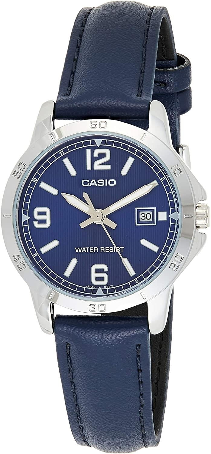 CASIO COLLECTION Mod. LADY DATE. LEATHER - BLUE