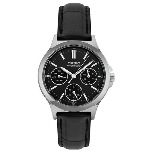 CASIO COLLECTION Mod. LADY MULTIFUNCTION. LEATHER - BLACK