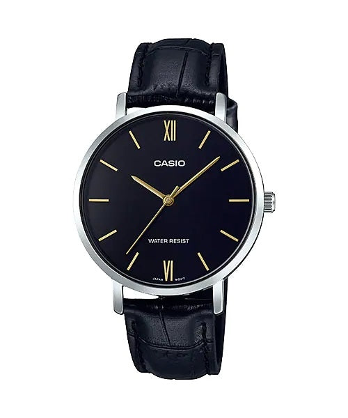 CASIO COLLECTION Mod. MINIMAL, LEATHER - BLACK