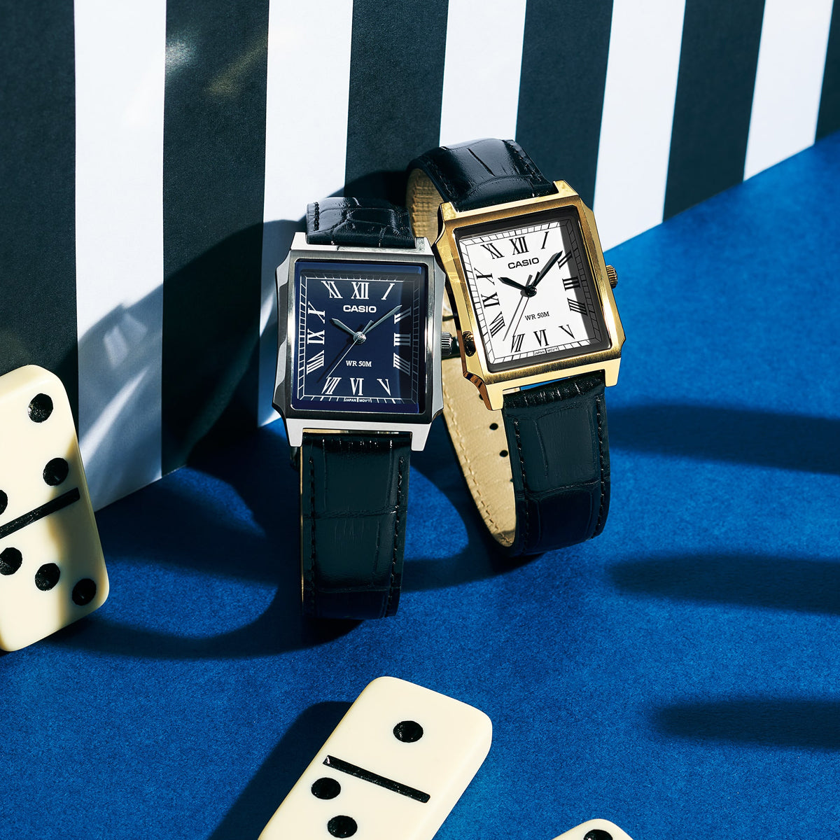 CASIO COLLECTION Mod. TANK - GOLD, LEATHER