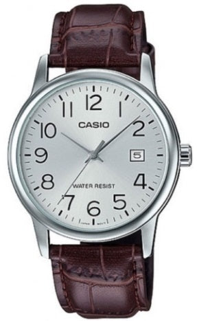 CASIO COLLECTION Mod. DATE. LEATHER - SILVER