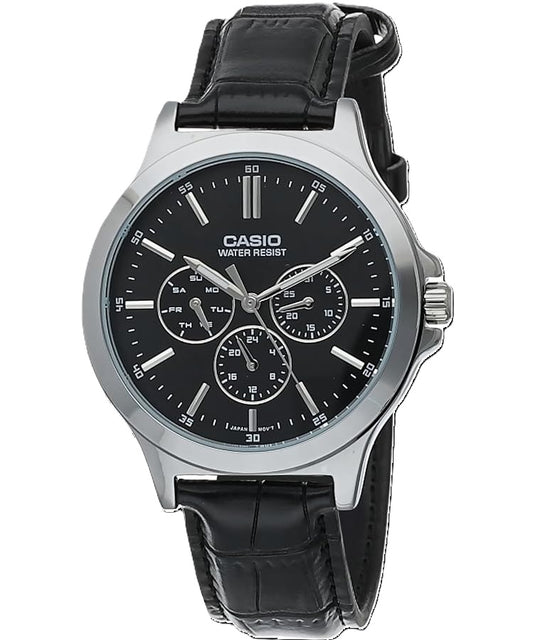 CASIO COLLECTION Mod. MULTIFUNCTION. LEATHER - BLACK