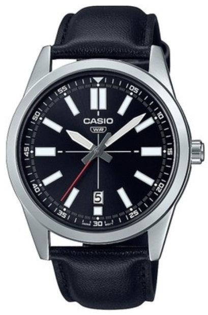 CASIO COLLECTION Mod. CASUAL DATE - LEATHER. BLACK
