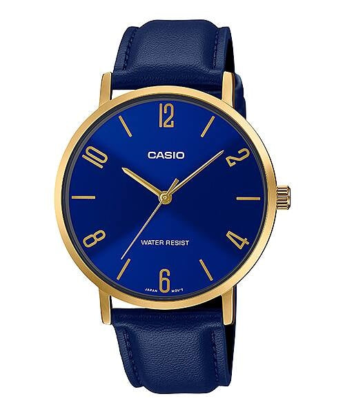 CASIO COLLECTION Mod. MINIMAL, LEATHER - BLUE
