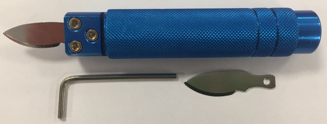 Coltello apricasse. manico in alluminio antiscivolo. 1 lama di ricambio - Watch case opener knife. non-slip aluminium handle + 1 spare blade