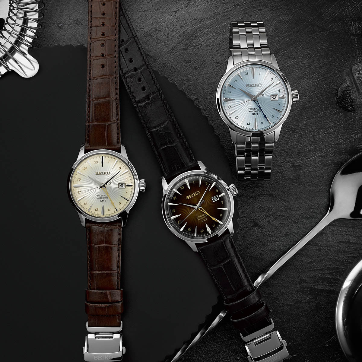 SEIKO PRESAGE Mod. COCKTAIL AUTOMATIC - LEATHER, CREAM