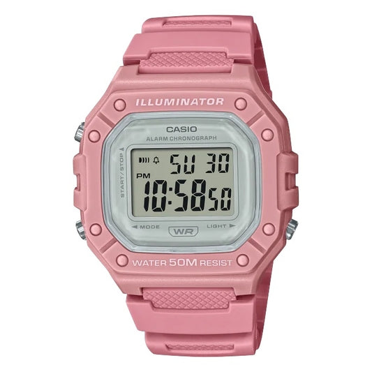 CASIO TIMELESS COLLECTION Mod. SPORT ILLUMINATOR WR 50, ALARM, CHRONOGRAPH - PINK - COLORED SERIE