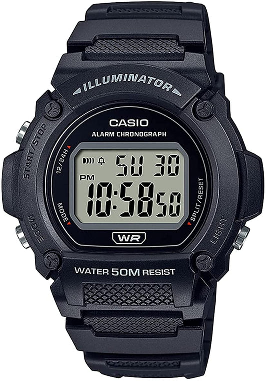 CASIO TIMELESS COLLECTION Mod. SPORT- ILLUMINATOR. WR 50M. ALARM. CHRONOGRAPH - BLACK