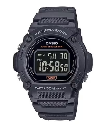 CASIO TIMELESS COLLECTION Mod. SPORT- ILLUMINATOR. WR 50M. ALARM. CHRONOGRAPH - BLACK