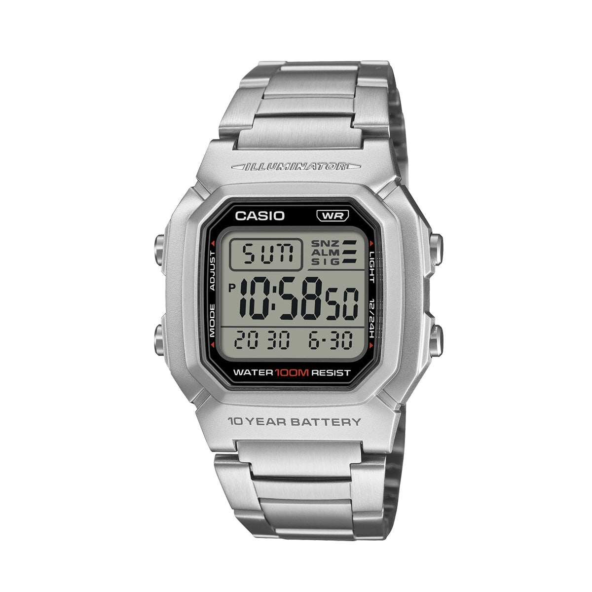 CASIO TIMELESS COLLECTION Mod. DIGITAL - DOUBLE TIME, ALARM, CHRONOGRAPH - 10 Year Battery