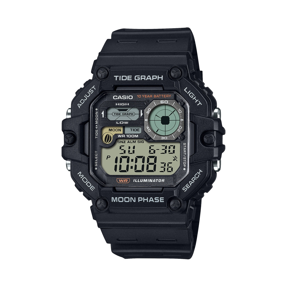 CASIO SPORT Mod. ILLUMINATOR TIDE GRAPH - BLACK