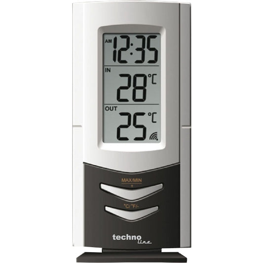 TECHNO LINE Mod. WS9178 - Termometro da parete-tavolo. tem interna-esterna con sensore wireless e orologio - Wall-table thermometer. indoor-outdoor temp with wireless sensor