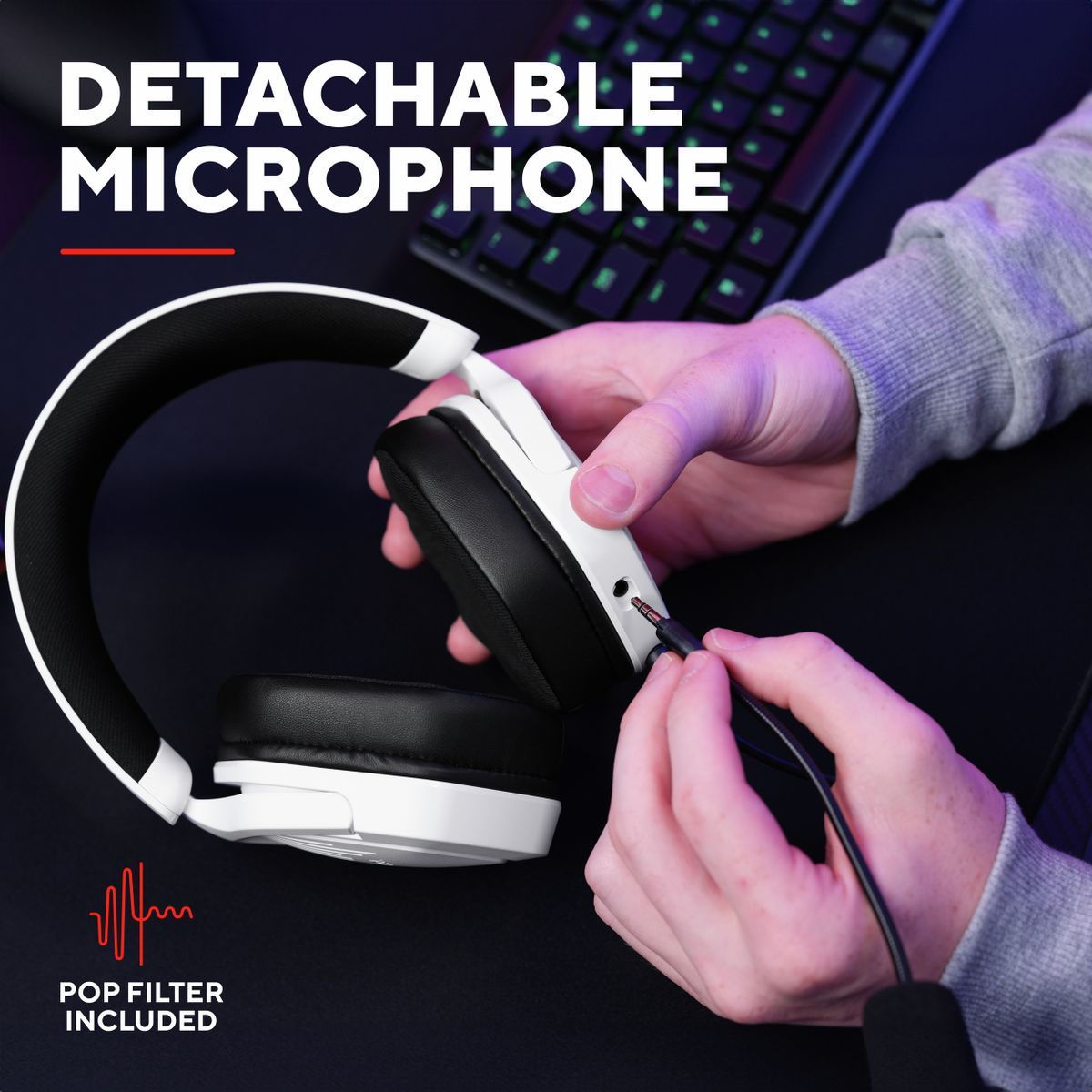 Trust GXT492W Carus Auricolare Cablato A Padiglione Gaming Bianco