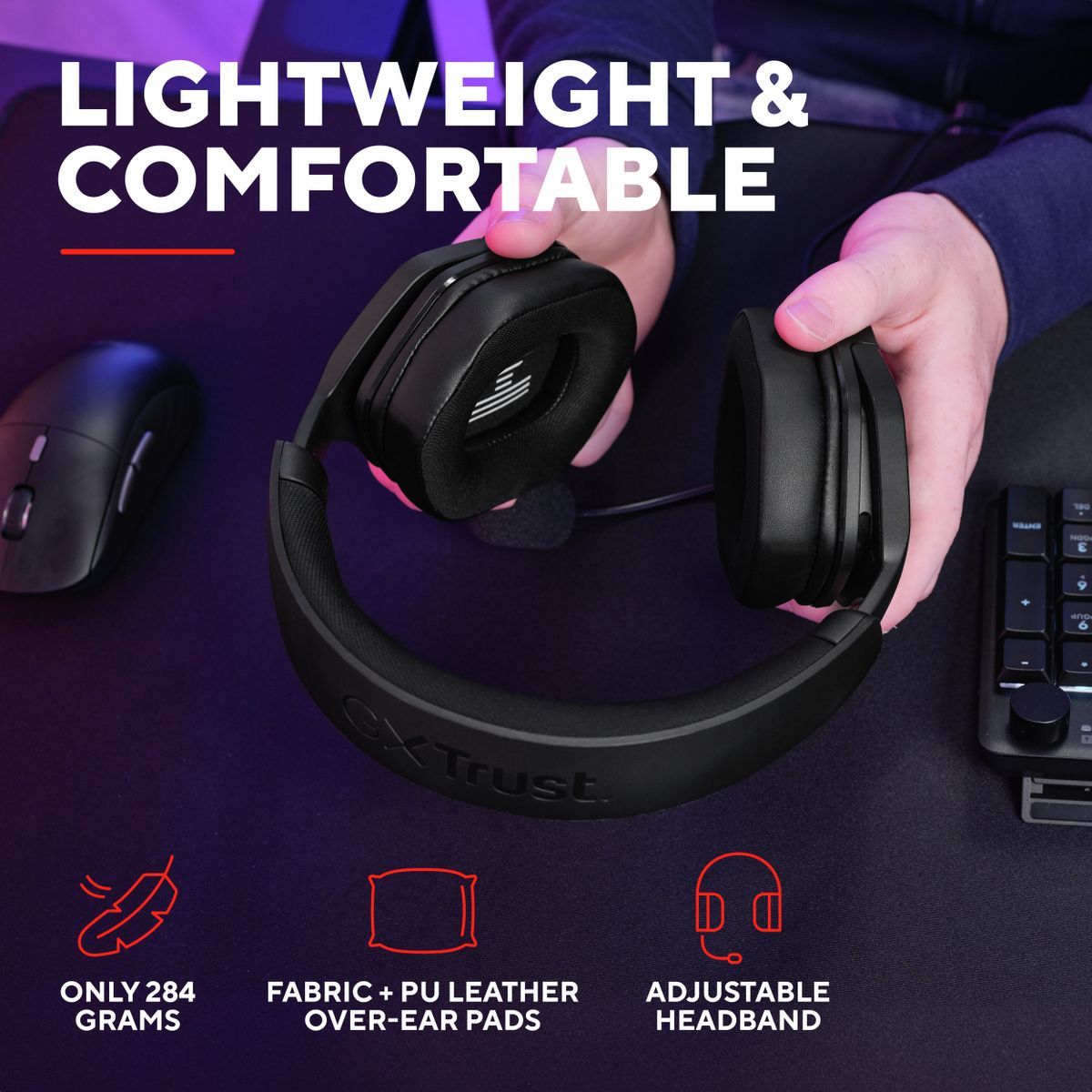 Trust GXT492 Carus Auricolare Cablato A Padiglione Gaming Nero