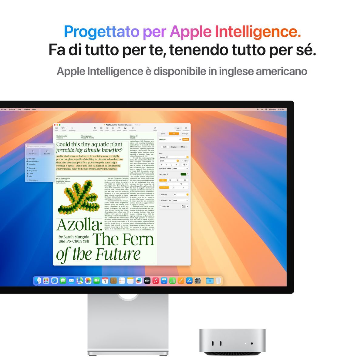 Apple Mac mini Apple M macOS Sequoia Mini PC Argento