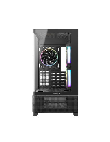 DEEPCOOL CASE MICRO ATX CG380U 3F BLACK PANORAMIC 3CURVE ARGB 2TB 360mm AIO