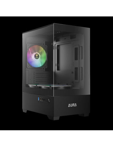 GAMDIAS CASE MICRO TOWER AURA GC9M ARGB 2xTG 3x120mm ARGB FILTRO MAGNETICO