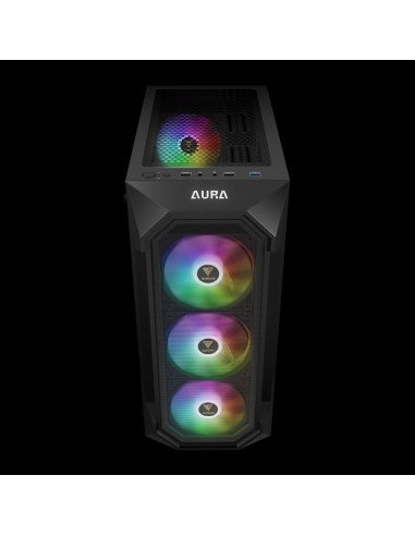 GAMDIAS CASE MID TOWER AURA GC1 ELITE NERO 4*120mm ARGB FAN TG MESH
