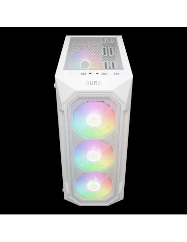 GAMDIAS CASE MID TOWER AURA GC1 ELITE WHITE 4*120mm ARGB FAN TG MESH