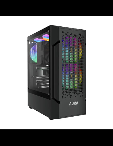 GAMDIAS CASE MID TOWER AURA GC7 ARGB TG 3x120mm FAN ARGB FILTRO MAGNETICO M