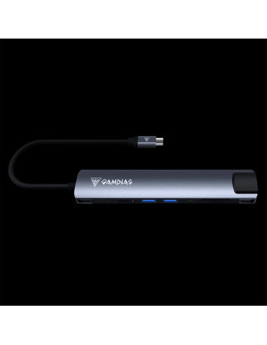 GAMDIAS HUB MERCURY M1-800 USB-C 8-IN-1 HUB ESPANSIONE