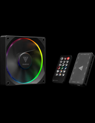 GAMDIAS VENTOLA CASE KIT AEOLUS M3-1204R 4x ARGB PWM FAN 120mm CENTRALINA+T