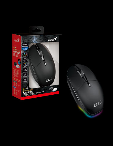 GENIUS MOUSE GAMING USB SCORPION M8250 BLK BT & 2.4GHz 8*RGB 800-3200DPI AI