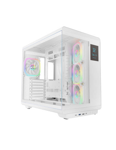 MARSGAMING CASE MID TOWER MC-REVPRO WHITE 4.3'' LCD TG 4xRGB REV
