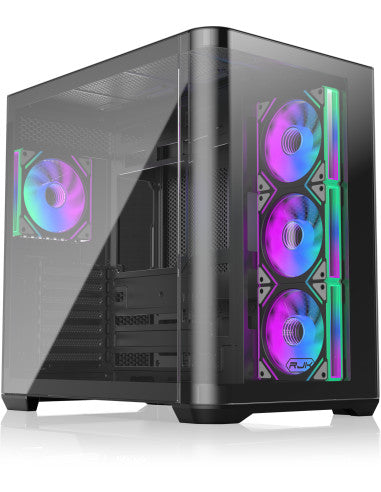 RAIJINTEK CASE M.TOWER ATREUS BT4 BLACK TG CURVED 4xEMF PWN 120 mmARGB