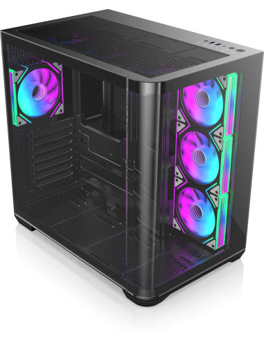 RAIJINTEK CASE M.TOWER ATREUS BT4 BLACK TG CURVED 4xEMF PWN 120 mmARGB