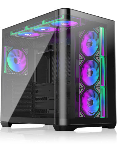 RAIJINTEK CASE M.TOWER ATREUS BT7 BLACK TG CURVED 7xEMF PWN 120 mmARGB